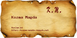 Kozma Magda névjegykártya
